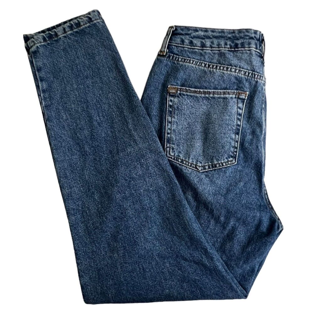 BDG Urban Outfitters Womens Dark Wash High Rise Ribbed Seam Mom Jeans 28